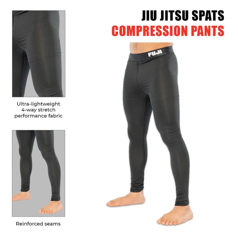 FUJI- Baseline V2 Jiu-Jitsu Spats Compression Pants, Ultra-Lightweight Grappling Spats for Men, Black, X-Large - Image 4